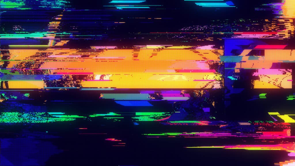 Unique Design Abstract Digital Pixel Noise Glitch Error Video Damage