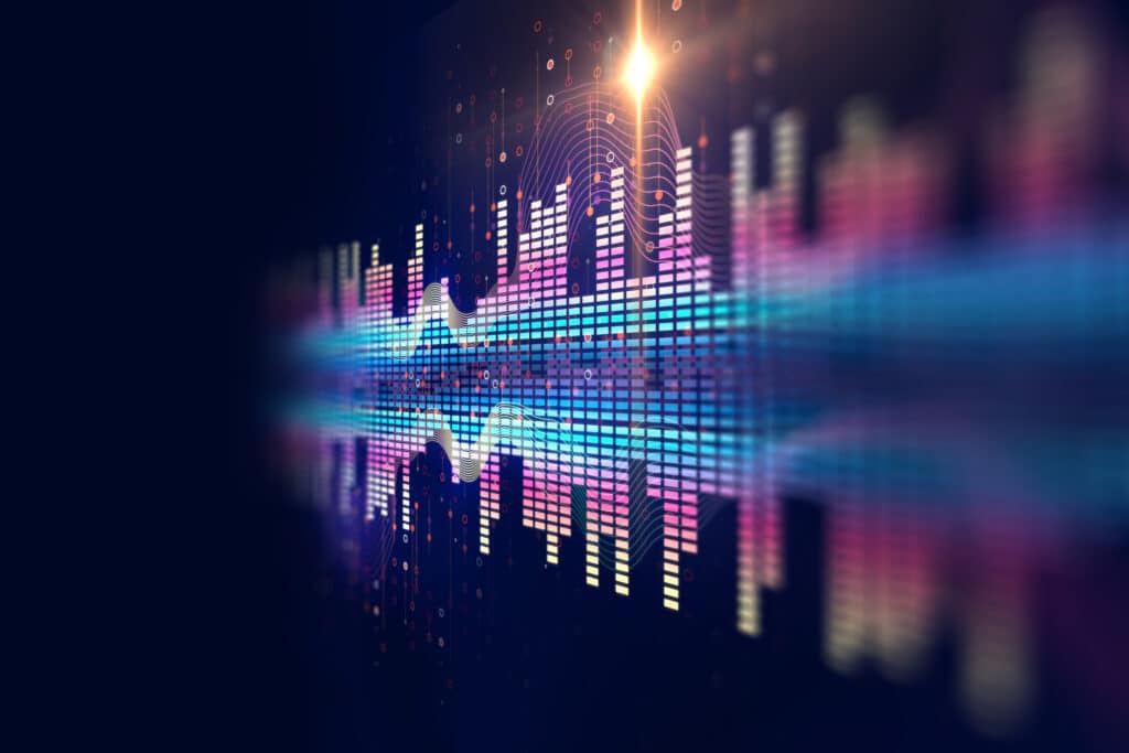 colorful Audio waveform abstract technology background ,represent digital equalizer technology